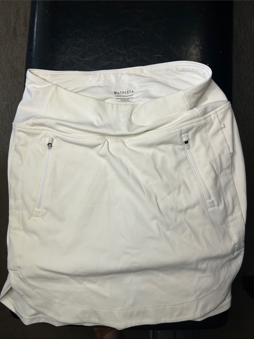Athleta White Performance Skort with Zip Pockets
